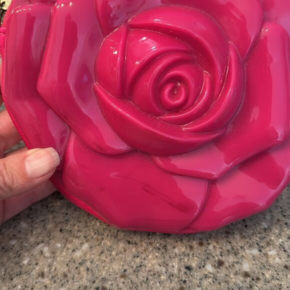 BETSEY JOHNSON Pink Rose Shape Studded Wristlet - Picture 7 of 8